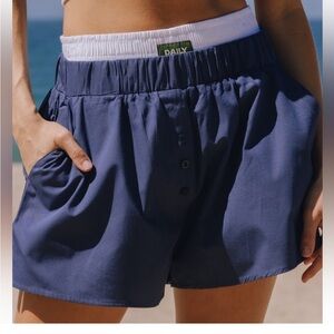 DAILY DRILLS - Poplin Double Band Resort Short in Navy